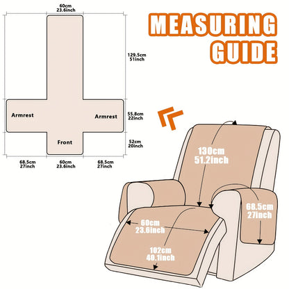 Housse de fauteuil inclinable imperméable avec poches latérales, sangles antidérapantes, tissu matelassé 4 couches, protection contre les animaux et les enfants, lavable en machine – 11 couleurs