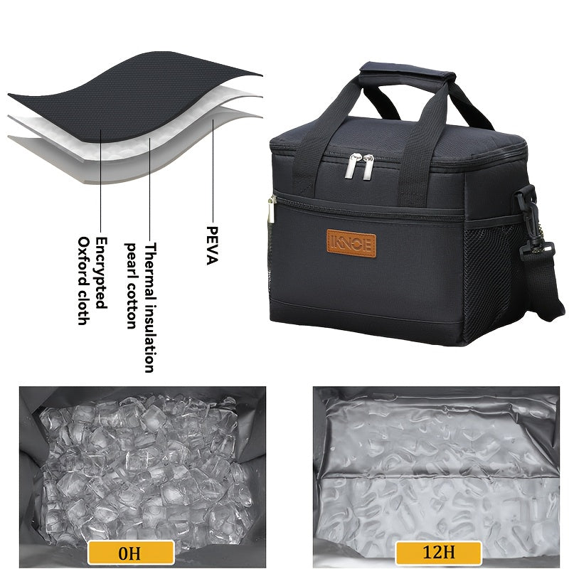Sac à lunch isotherme pliable et portable, sac fourre-tout pour boîte à bento, doublure en aluminium étanche gardant les aliments frais et froids pour le travail, les voyages, les pique-niques et l'école