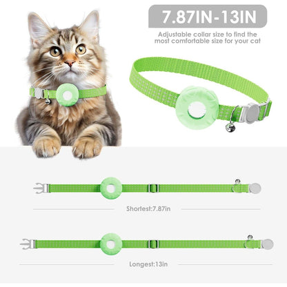 Traceur GPS léger pour chats – Compatible avec Apple Localiser et Localiser mon appareil Android, localisation en temps réel, sans frais mensuels, alertes de zones intelligentes, dispositif de suivi anti-perte pour collier de chat