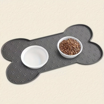 Tapis de nourrissage en silicone pour chiens – Tapis de gamelle antidérapant et imperméable facile à nettoyer – Sets de table pour gamelles d'eau et de nourriture pour chiens en noir, abricot, rose et gris