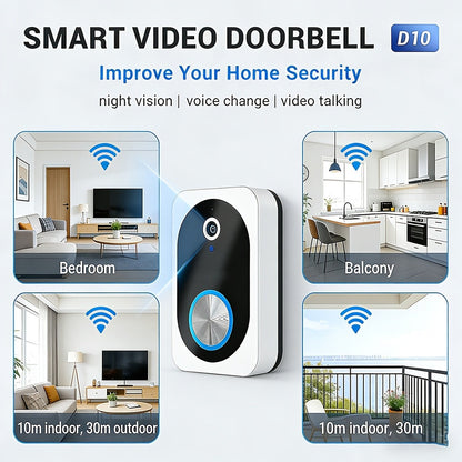 Wireless Security Camera with Built-In AP Hotspot No Internet Required Infrared Night Vision Two-Way Audio Motion Detection Real-Time Home Family Pet Monitoring Black White 1 2 3 4 Pack