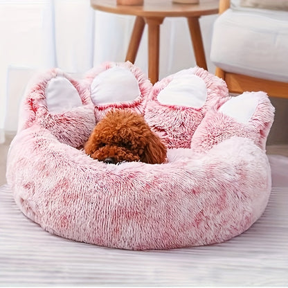 Panier pour animaux en forme de patte d'ours, peluche douce et chaude, lit douillet façon canapé rembourré pour chiens et chats, 6 couleurs : gris, rose, café, tailles M, L, XL, XXL, XXXL, lit d'hiver confortable pour chien et chat