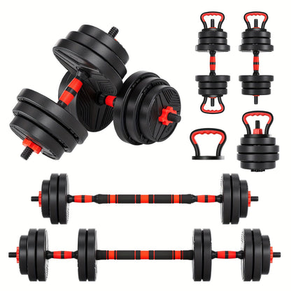 Ensemble d'haltères réglables 5-en-1, poids libres de 30 à 110 lb – Utilisable comme haltère, barre, kettlebell, support de pompes et disques de poids, équipement de musculation à domicile pour hommes et femmes, options de poids multiples