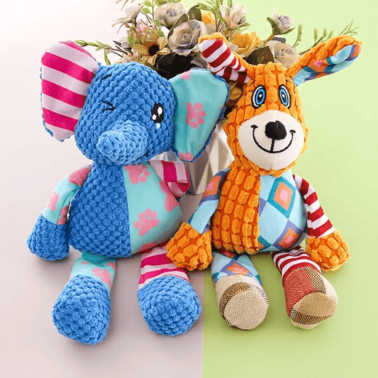 Jouet pour chien durable et anti-morsure avec pic ots de nettoyage dentaire – Peluche couineuse à coutures renforcées pour chiens de taille moyenne, jouet interactif à mâcher pour mâcheurs agressifs