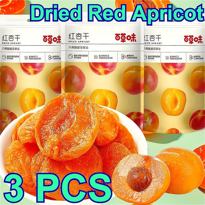 Lot de 3 sachets d'abricots secs, en-cas aux fruits tropicaux naturels, collation saine et sucrée pour les fêtes, les cadeaux et les voyages