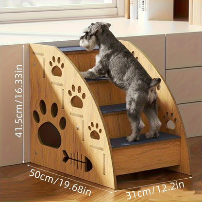 Escalier antidérapant pour chien et chat pour lit et canapé - Escaliers pour animaux à 3 ou 5 marches avec rampes de sécurité et design en pente, 38 cm de hauteur pour petits chiens, chats et animaux âgés, escalier léger et portable