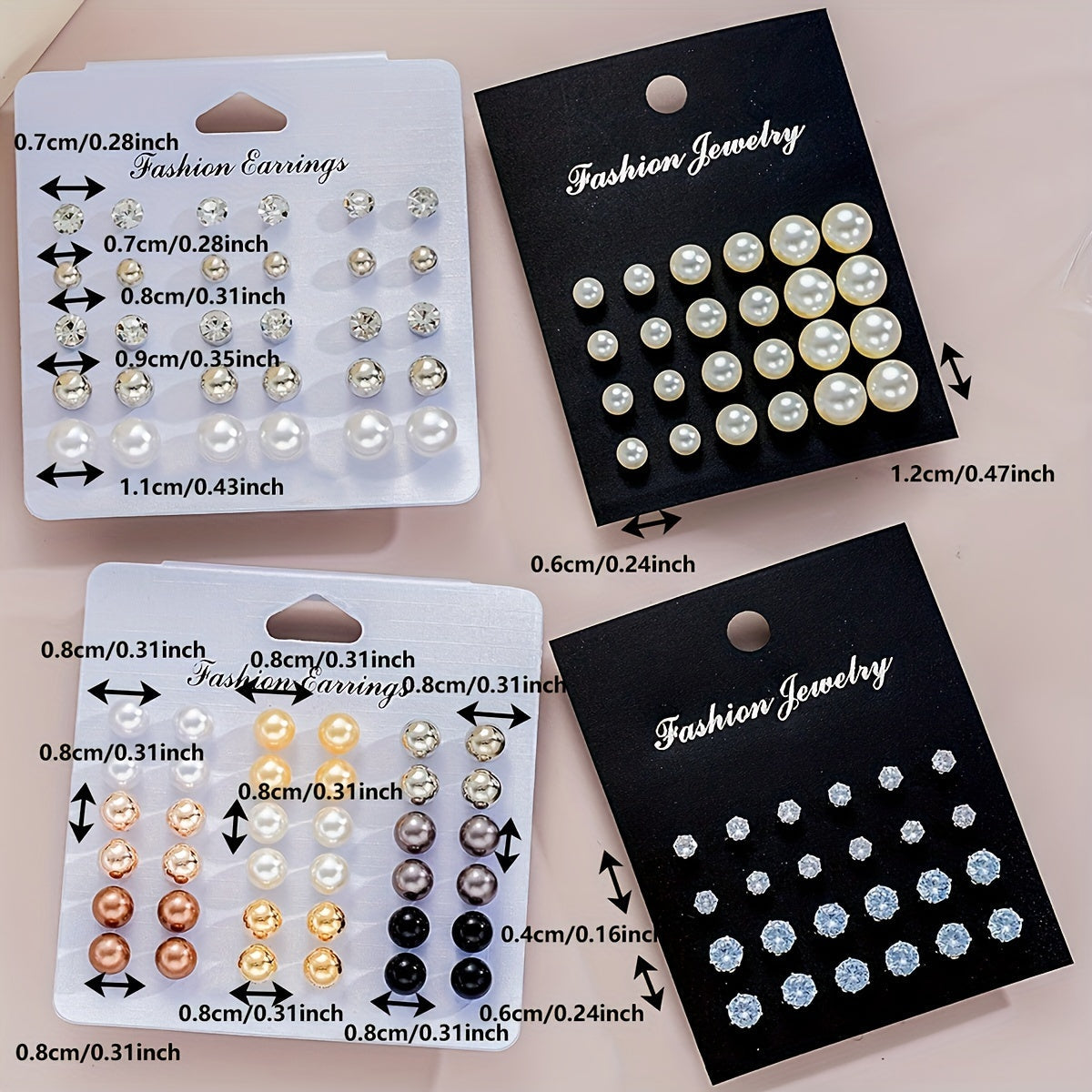 Ensemble de 114 boucles d'oreilles pour femme avec perles d'imitation et strass – Styles puces, pendantes et gouttes dorées, tiges en acier inoxydable, collection de bijoux élégants pour le quotidien, les fêtes, les rendez-vous et les vacances