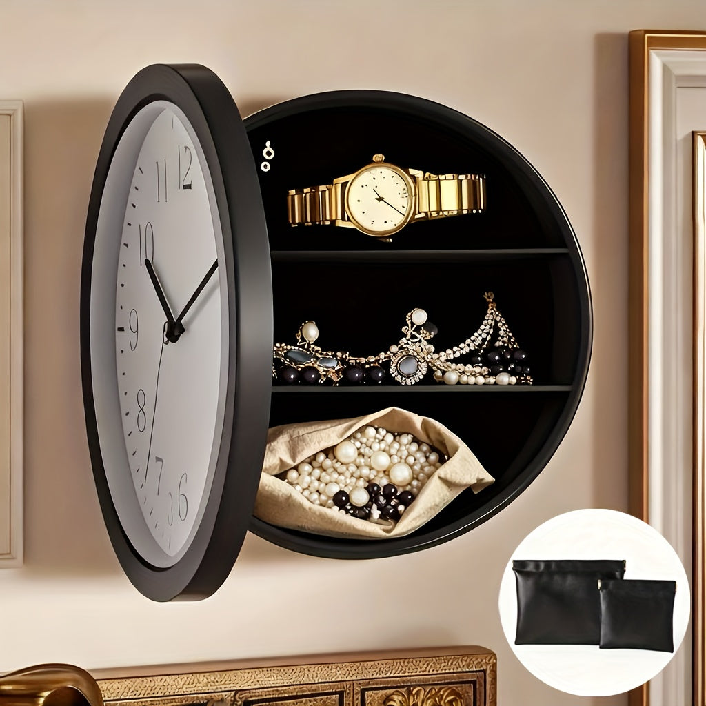 Horloge murale avec coffre-fort dissimulé pour espèces, pièces de monnaie et objets de valeur, sécurité pour maison et bureau, coffre-fort secret robuste et durable