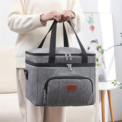Sac à déjeuner isotherme en tissu Oxford – Sac thermique portable pour le travail, l'école et les pique-niques – Sac à lunch polyvalent pour collations, plats à emporter et préparation de repas – Étanche et réutilisable, 4 couleurs