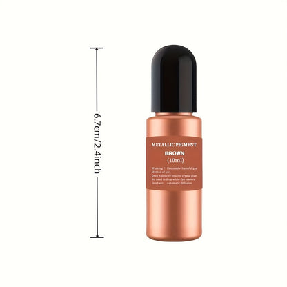 Ensemble de 12 encres à alcool métalliques pour art en résine époxy – Pigment pailleté concentré pour créations en résine type boîte de Petri et gobelets, 10 ml par flacon