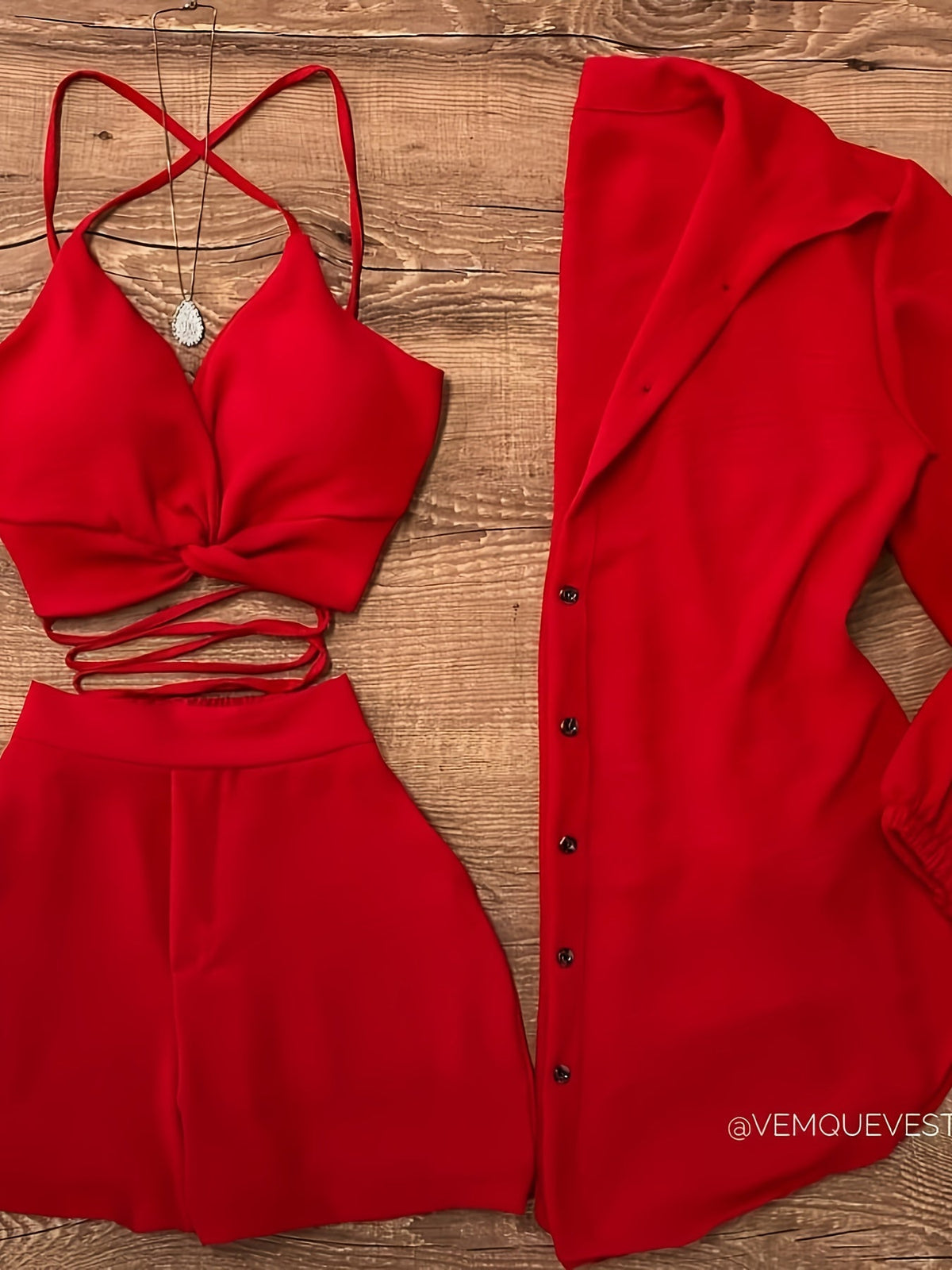 Ensemble 3 pièces pour femme : caraco + short + chemisier cardigan | Tenue assortie couleur unie pour les vacances d'été, le quotidien ou le travail