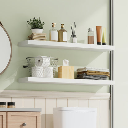 Étagères murales flottantes en bois, lot de 2/4/6, 15,7, 19,7, 22 pouces, étagères murales pour salon, cuisine, salle de bain, chambre, supportant 13,6 kg, noyer, marron, blanc, noir, gris, décoration et rangement maison