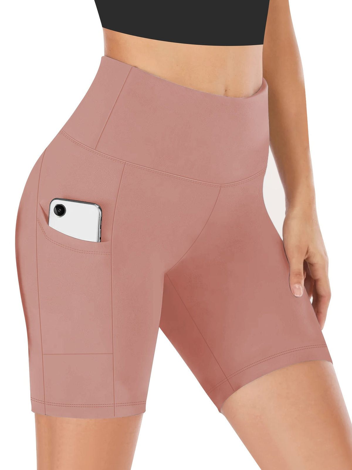 Shorts de yoga taille haute pour femmes, shorts de cyclisme hautement élastiques et absorbant la transpiration avec contrôle du ventre, shorts de sport extensibles pour l'entraînement, la course, la salle de sport, le fitness et le quotidien
