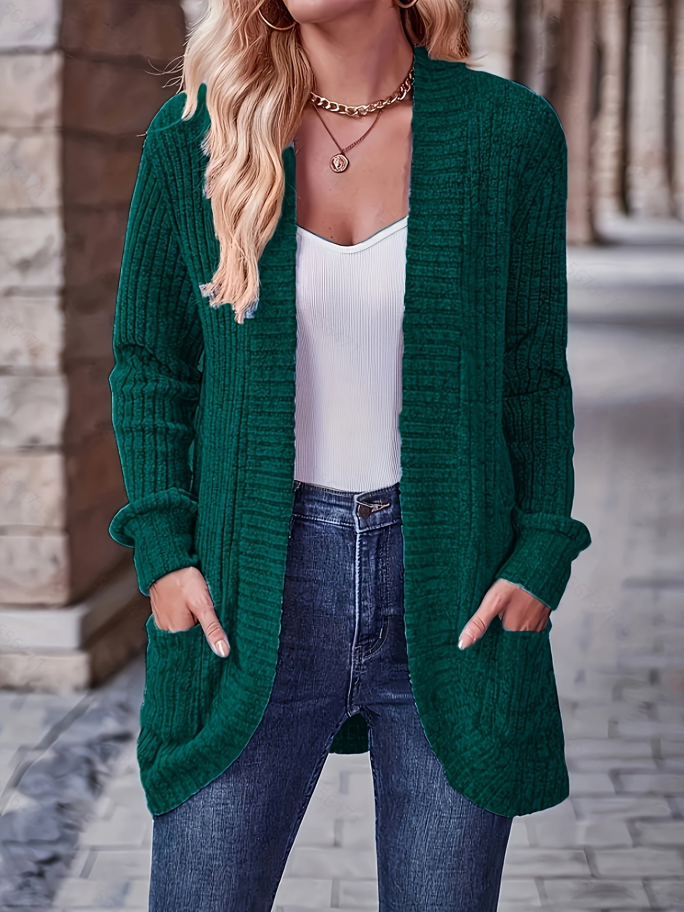 Women's Loose Casual Long Sleeve Blouse Solid Color Pocket Splicing Relaxed Fit Top 10 Colors S-XXL Spring Fall Everyday Wear