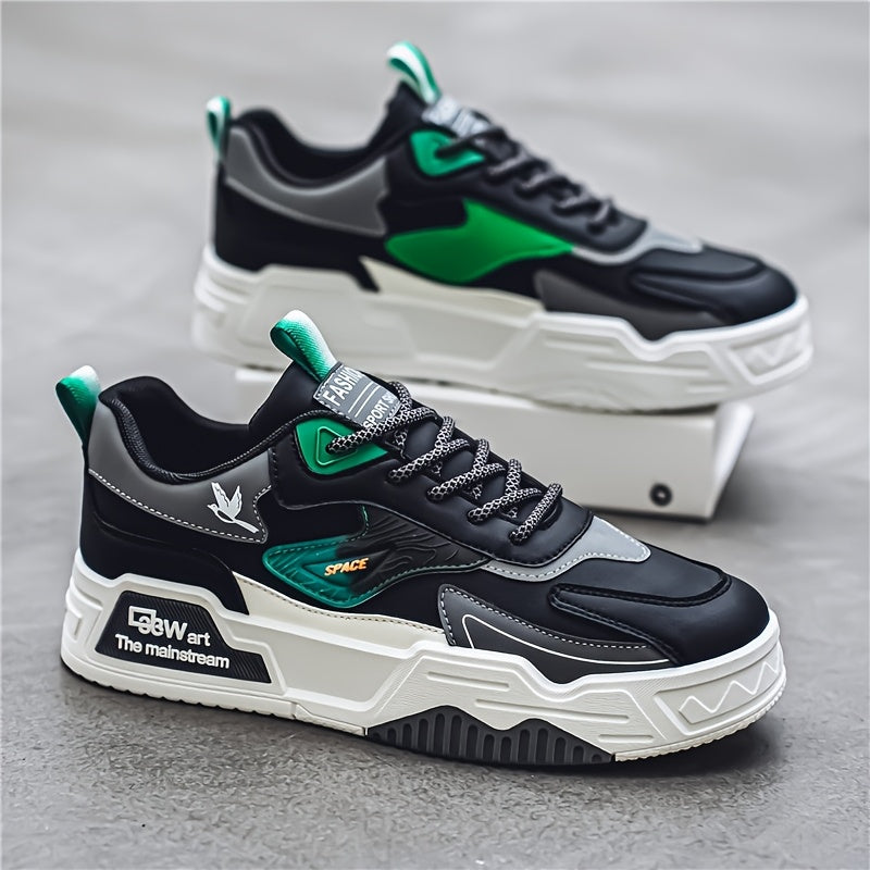 Baskets de skateboard à semelle épaisse pour homme, chaussures en toile tendance, basses, pour le sport, les loisirs et les voyages, kaki noir, pointures US 6,5-11,5