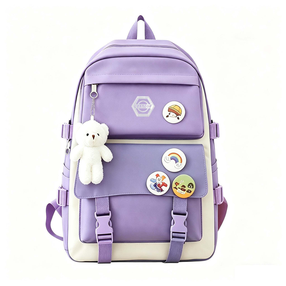 Ensemble de sac à dos scolaire pour fille 5 pièces, sac léger et mignon avec fourre-tout, trousse et porte-monnaie - Sac à dos étudiant durable pour l'école, la randonnée et un usage quotidien
