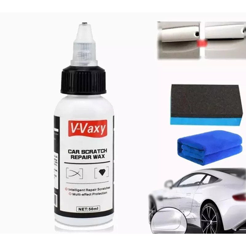 Kit de cire pour réparation des rayures de voiture, 3 ensembles – Effaceur professionnel de rayures profondes et rénovateur de peinture, lustrant longue durée pour tous véhicules, inclut 3 peintures + 3 éponges + 3 serviettes (50 ml chacun)