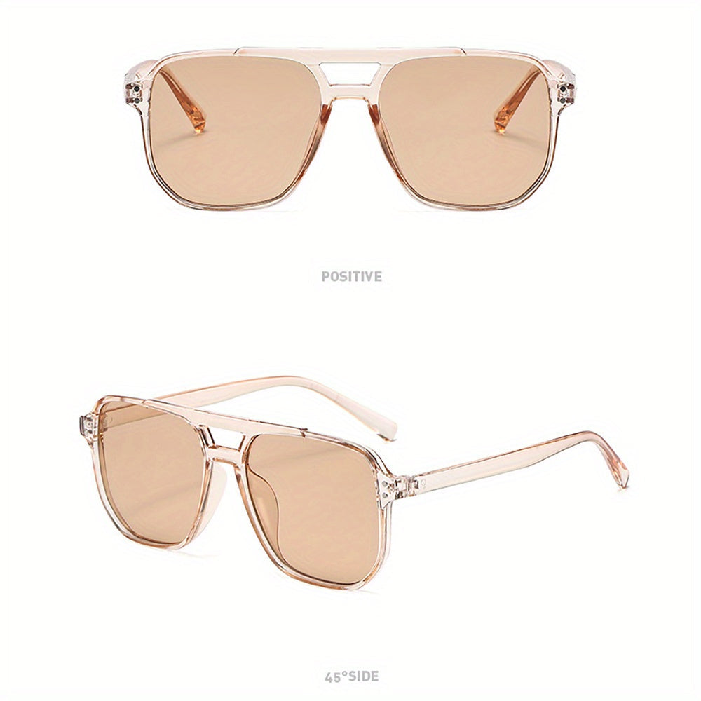 Lot de 3 lunettes de soleil rectangulaires à motif léopard pour femme – Lunettes de mode avec monture en polycarbonate, double pont et verres réfléchissants, idéal pour le quotidien, les festivals d'été, les anniversaires et la fête des mères