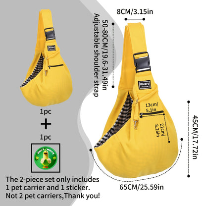 Sac de transport bandoulière et sac à dos pour petits et moyens chiens et chats - Transporteur pliable pour voyages en extérieur, respirant, sangle réglable, jusqu'à 7,5 kg, 12 couleurs, ensemble d'autocollants en bonus en option