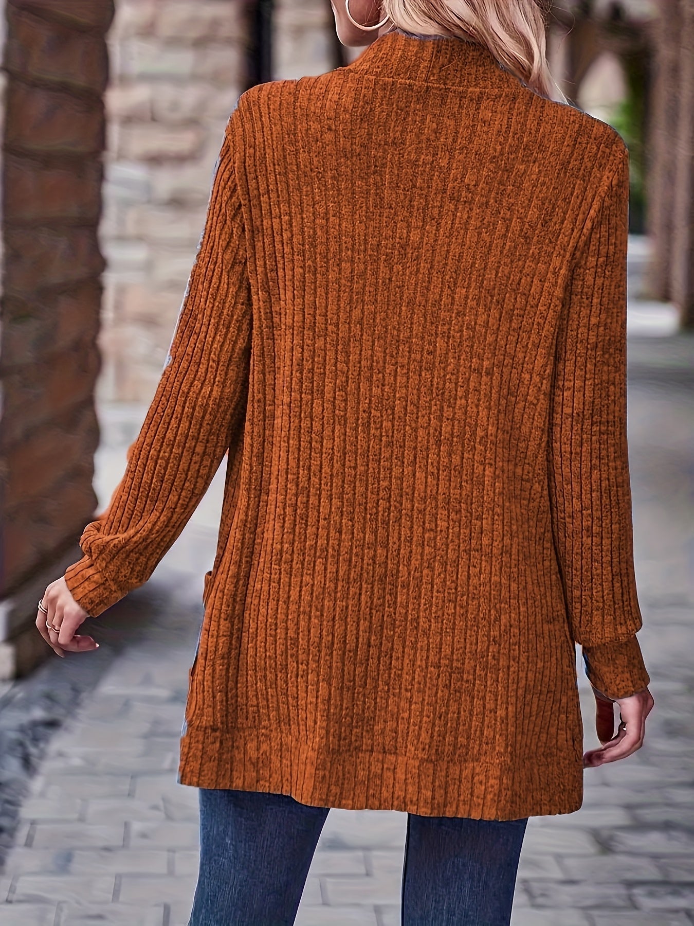 Women's Loose Casual Long Sleeve Blouse Solid Color Pocket Splicing Relaxed Fit Top 10 Colors S-XXL Spring Fall Everyday Wear