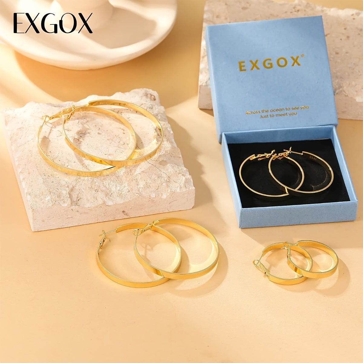 Créoles en argent sterling 925 pour femmes – Créoles cartilage hypoallergéniques en or et argent de 40 mm, 50 mm et 60 mm, boucles d'oreilles minimalistes pour tous les jours, cadeau idéal pour les fêtes et le quotidien