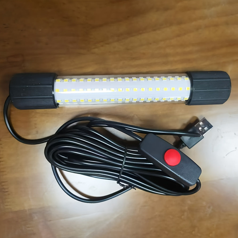 Lampe de pêche sous-marine USB à 126 LED avec cordon de 5 m – Attracteur de poissons de nuit pour bateau, quai et pêche sur glace, options d'éclairage vert et blanc, lampe détecteur de poissons alimentée par USB