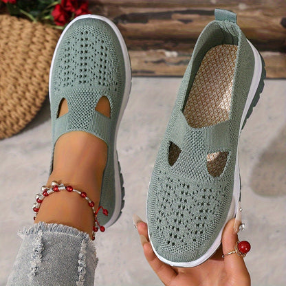 Women's Mesh Slip-On Sneakers – Lightweight Comfortable Casual Walking Shoes for Beach, Vacation, Camping & Everyday Summer Use, Sizes US 6.5–10.5