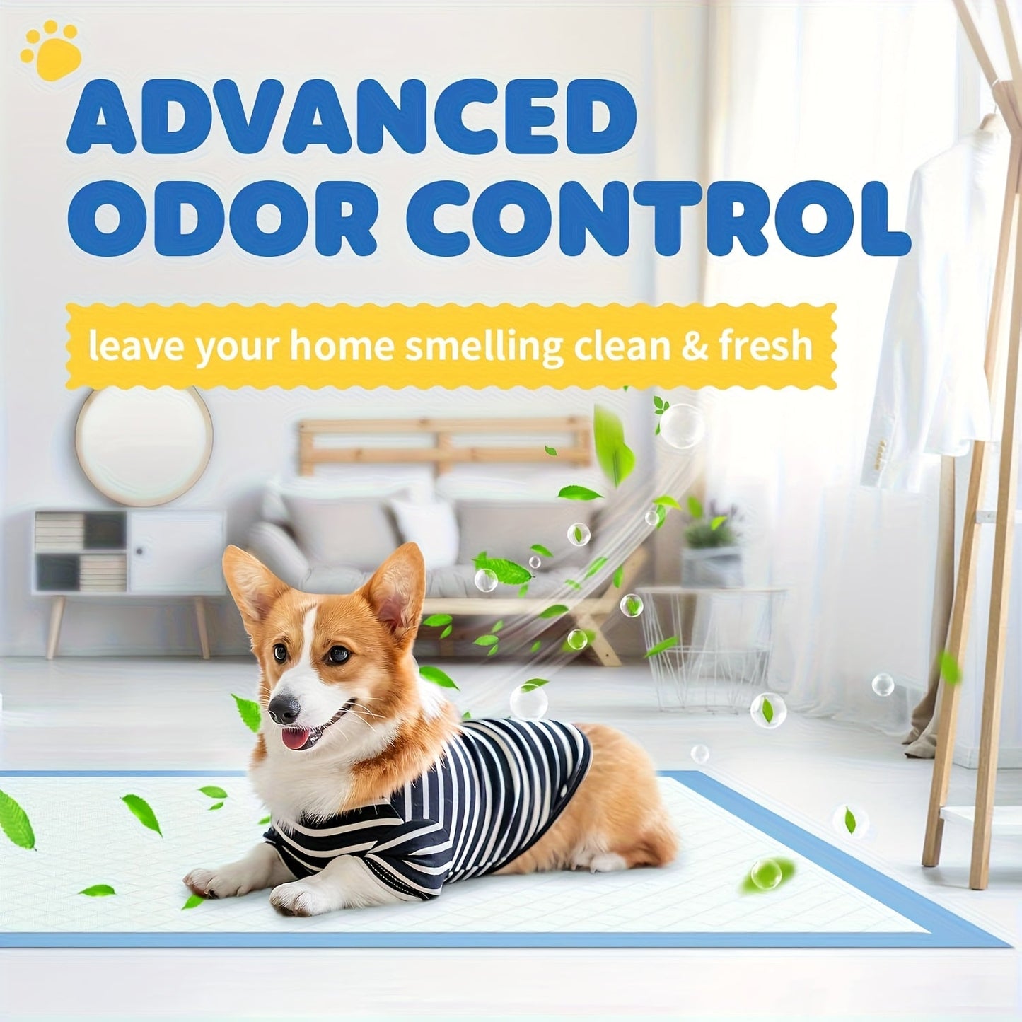 Ultra Absorbent Dog Potty Pads – 300% Thicker Mess-Proof Backing, 28"x34" & 24"x24" Sizes, 50-200 Pads Bulk Pack, for Home Travel & Camping, Ideal for Active Dogs & Puppies