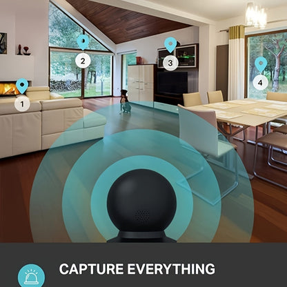 Lot de 2 caméras de sécurité WiFi 3MP Full HD - Vision nocturne, audio bidirectionnel, détection de mouvement et alertes en temps réel, caméra de surveillance étanche IP54 pour intérieur/extérieur avec accès à distance via application et USB