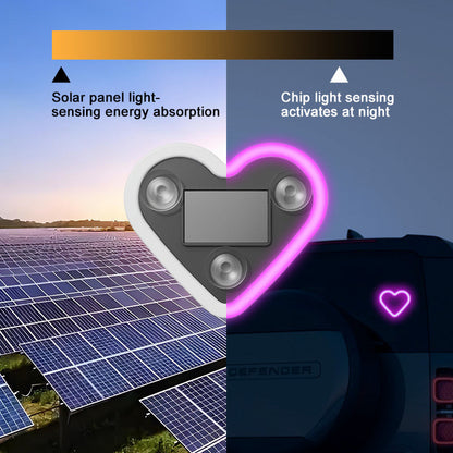 Éclairage d'ambiance LED pour intérieur de voiture – Veilleuse néon en forme de cœur et de fleur, alimentée par USB, décoration de fenêtre de voiture mignonne pour femmes et filles, accessoires de voiture pour la Saint-Valentin | Velora