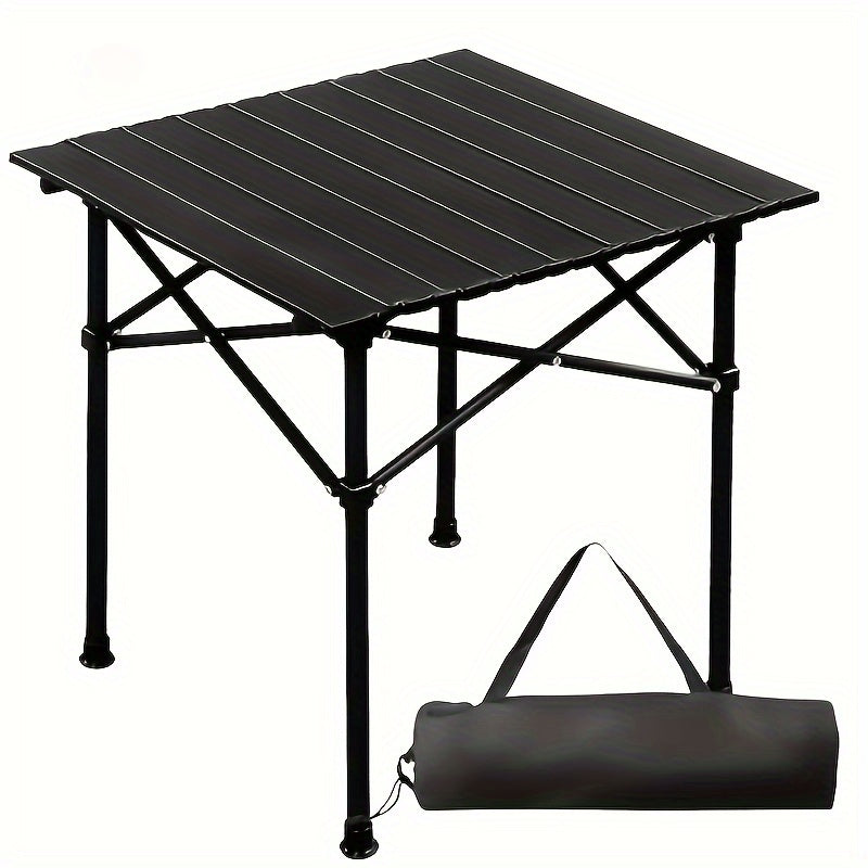Grande table pliante portable avec sac de rangement - Table de jardin, pique-nique ou camping en extérieur, légère et facile à installer pour les voyages en voiture et excursions.