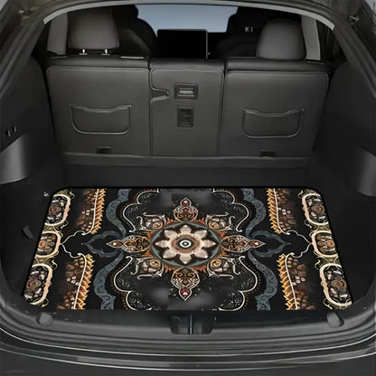 Tapis de coffre pour voiture – Revêtement de chargement antidérapant et imperméable avec motifs uniques, protection intérieure de véhicule durable contre la saleté, les déversements et les rayures, ajustement universel