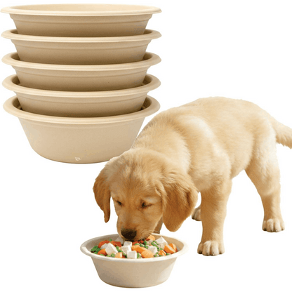 Gamelles jetables pour animaux 946 ml – Bols ronds en papier pour chiens et chats, voyage, refuge, chenil, extérieur et alimentation d'urgence, empilables à usage unique