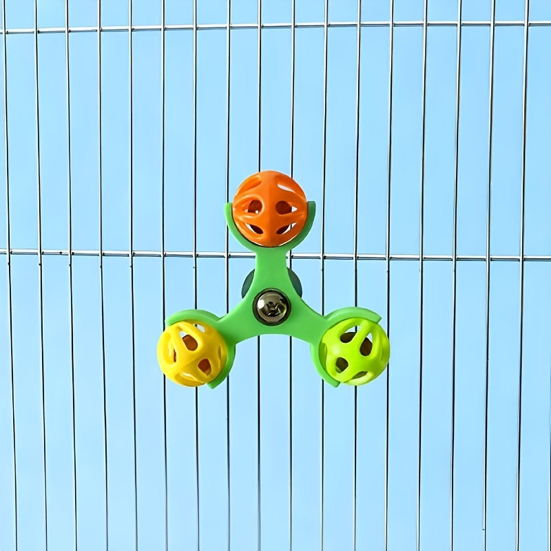 Jouet clochette rotatif pour perroquet, puzzle pivotant à 360 degrés, accessoire de cage anti-ennui pour perruches, calopsittes, conures, inséparables, bleu, vert, jaune, orange, rose