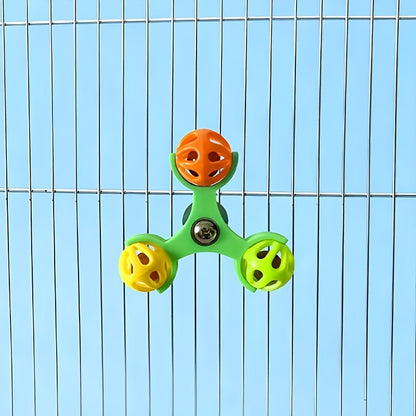 Jouet clochette rotatif pour perroquet, puzzle pivotant à 360 degrés, accessoire de cage anti-ennui pour perruches, calopsittes, conures, inséparables, bleu, vert, jaune, orange, rose