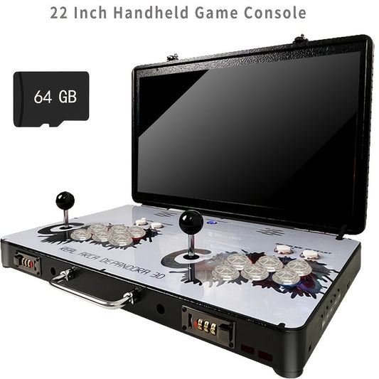 Arcade Game Console 22 Inch Stand-Up Full Size Folding Arcade Machine 4 Player 22 LED Screen 2 Sanwa Joysticks Gamepad Multi-Language Home Game Room Family Entertainment Classic Fight
