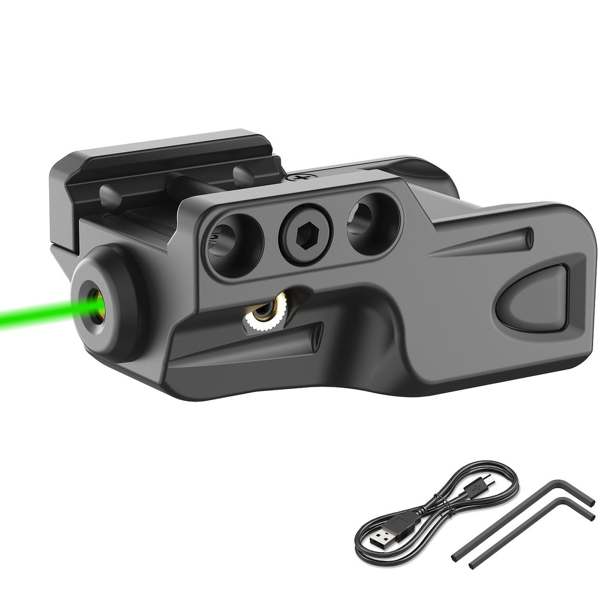 Viseur laser multicolore rechargeable par USB – Laser pour pistolet à profil bas sur rail Picatinny, vert, rouge, bleu, violet, infrarouge, 1 mW–5 mW, corps en polyamide, accessoire tactique compact pour arme à feu