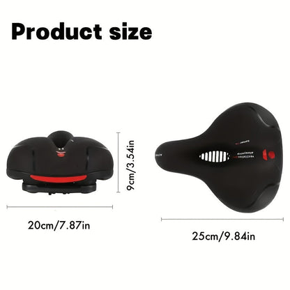 Selle de vélo rembourrée en gel, imperméable et absorbant les chocs – Coussin large en cuir et mousse souple avec bande réfléchissante pour vélos de ville, de montagne, de route et de sport, ajustement universel pour hommes et femmes
