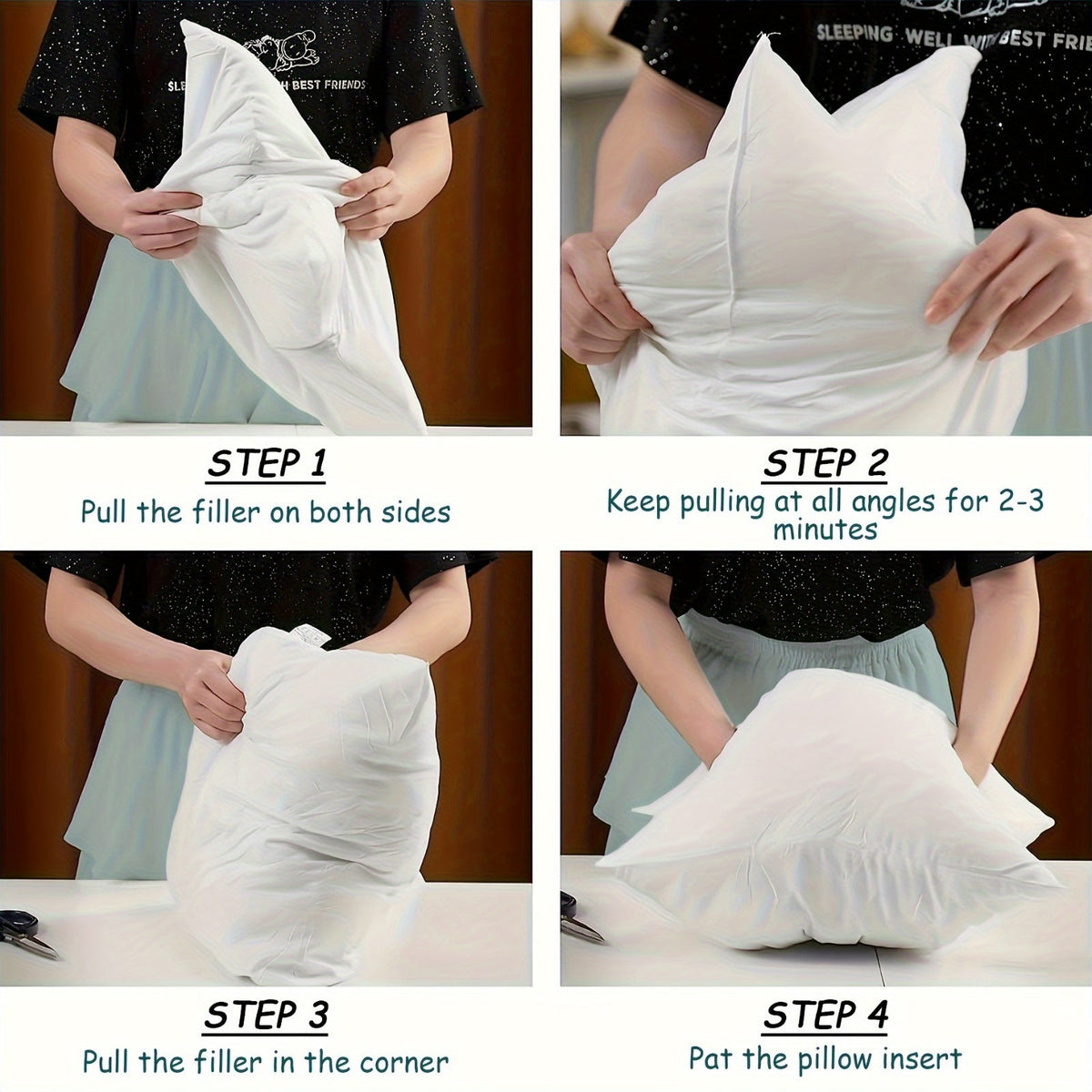 Garnitures de coussin carrées – Rembourrage en fibre neuve hypoallergénique, coussins blancs pour canapé, lit et terrasse, 14 à 20 pouces, lot de 1/2/4, idéal pour la chambre, le salon, le bureau et la décoration extérieure
