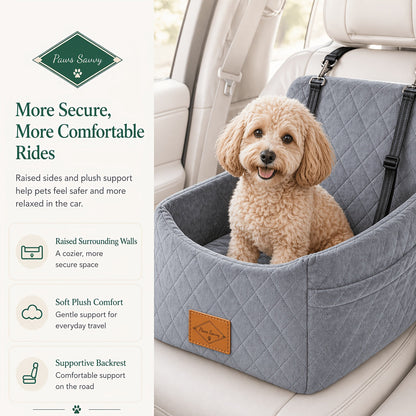 Siège rehausseur pour chien avec sangle de sécurité – Panier de voyage confortable et surélevé pour petits et moyens chiens, design stable et antidérapant, facile à nettoyer, 8 couleurs disponibles