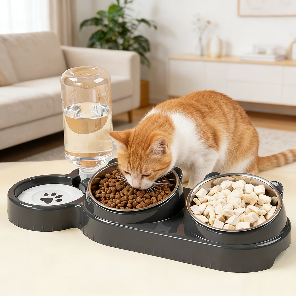 Ensemble de bols pour animaux inclinés et antidérapants – Conception ergonomique inclinée pour chats et chiens, sans pile, favorise une posture saine, station de nourriture et d'eau facile à nettoyer pour animaux d'intérieur