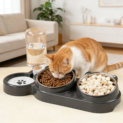 Ensemble de bols pour animaux inclinés et antidérapants – Conception ergonomique inclinée pour chats et chiens, sans pile, favorise une posture saine, station de nourriture et d'eau facile à nettoyer pour animaux d'intérieur