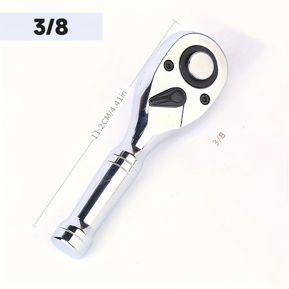 Jeu de clés à cliquet rapide 72 dents – Clé à douille compacte bidirectionnelle à manche court pour réparation automobile – 3 tailles d'entraînement 1/4", 3/8", 1/2" – Outil à cliquet à libération rapide pour mécanicien automobile et camion