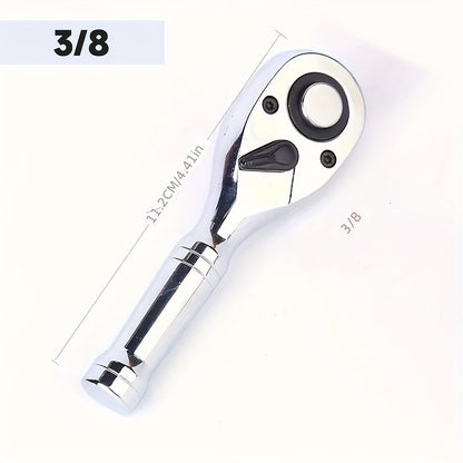 Jeu de clés à cliquet rapide 72 dents – Clé à douille compacte bidirectionnelle à manche court pour réparation automobile – 3 tailles d'entraînement 1/4", 3/8", 1/2" – Outil à cliquet à libération rapide pour mécanicien automobile et camion