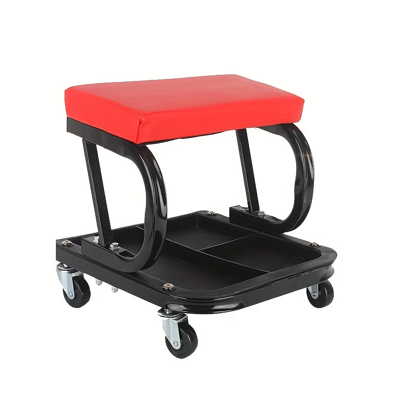 Siège de mécanicien et banc de réparation automobile 3-en-1 – Tabouret d'atelier pliable en Z, capacité de 227 kg, 6 roulettes, positions réglables pour s'allonger, s'asseoir et s'appuyer pour la réparation automobile et l'atelier