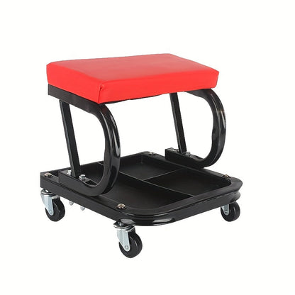 Siège de mécanicien et banc de réparation automobile 3-en-1 – Tabouret d'atelier pliable en Z, capacité de 227 kg, 6 roulettes, positions réglables pour s'allonger, s'asseoir et s'appuyer pour la réparation automobile et l'atelier