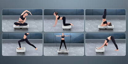 Plateforme vibrante pour entraînement complet du corps, appareil de fitness pour drainage lymphatique, moteur silencieux, contrôle de vitesse réglable, équipement d'exercice pour salle de sport à domicile pour perte de poids et tonification musculaire