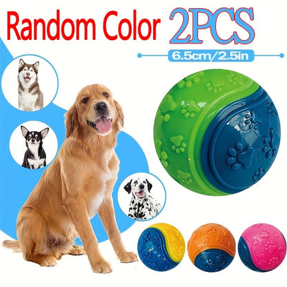 Lot de 2 balles couinantes pour chien - Jouets à mâcher en caoutchouc TPR souple pour la santé dentaire et le dressage, jouet interactif durable pour toutes les races, ensemble de balles sonores pour jeux de rapport pour chiots et chiens adultes