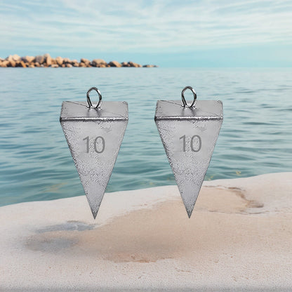Plombs pyramides pour la pêche – Poids pour la pêche en surfcasting en eau douce et salée, excellente tenue dans le courant, tailles de 1 oz à 10 oz, lot de pêche polyvalent pour pompano, bar, tambour et plus