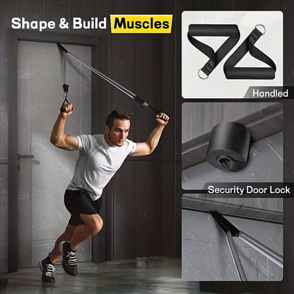 Lot de 5 bandes de résistance 113 kg – Bandes d'exercice ultra-résistantes et anti-casse pour hommes et femmes, extenseurs de musculation pour salle de sport à domicile, yoga, pilates, étirements